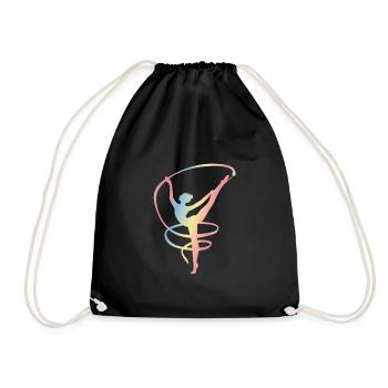 Gymnast Gift Rhythmic Sports Gymnastics - Drawstring Bag - black - Front