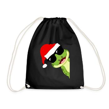 Frosch Weihnachten - Turnbeutel - Schwarz - Vorne