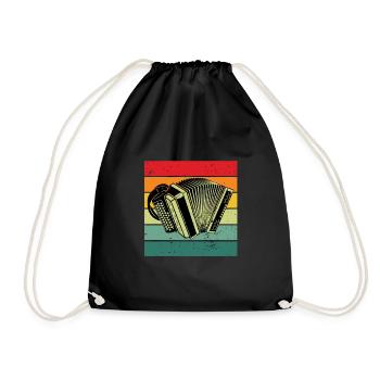 Akkordeon Akkordeonspieler Geschenk Akkordeonist - Turnbeutel - Schwarz - Vorne