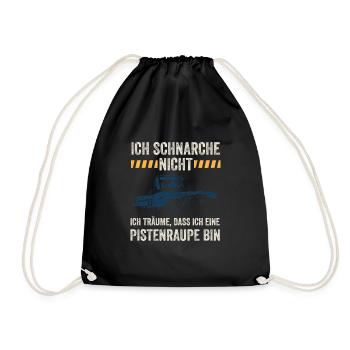 Ich schnarche nicht ich träume Pistenraupe Ski - Turnbeutel - Schwarz - Vorne