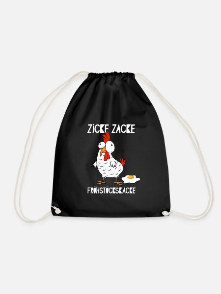 Hühnerhalter Hühnerstall Huhn Henne Frühstück Ei - Turnbeutel - Schwarz