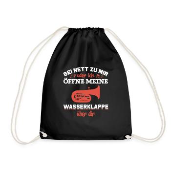 witziger Spruch Tuba - Turnbeutel - Schwarz - Vorne