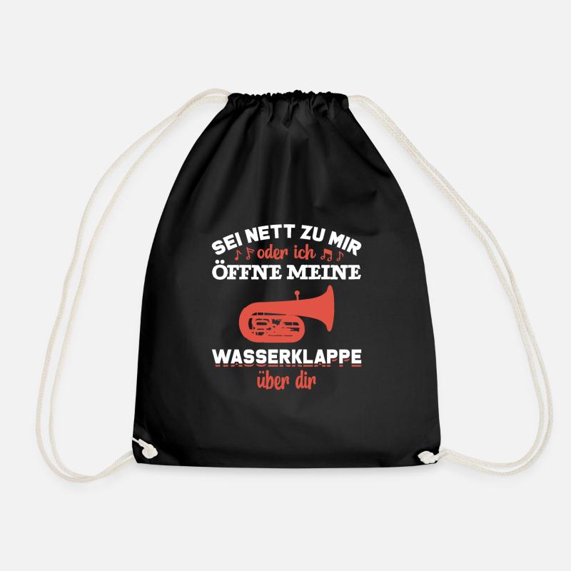 witziger Spruch Tuba - Turnbeutel - Schwarz