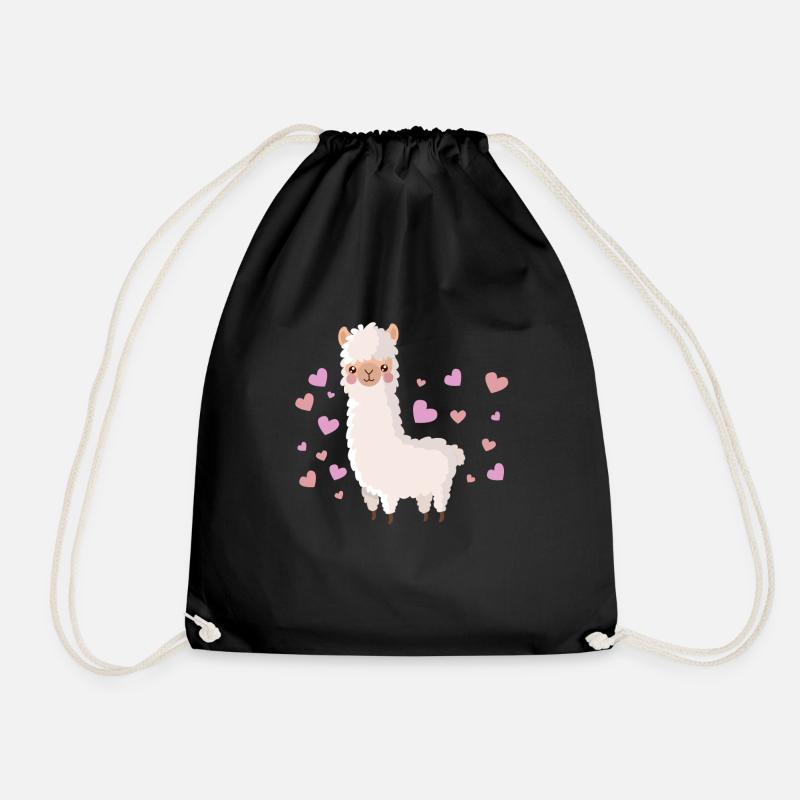 Llama Llama Love - Drawstring Bag - black