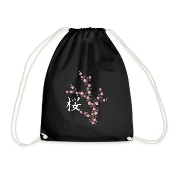 Fleur de cerisier japonais Kawaii - Sac de sport léger - noir - Devant
