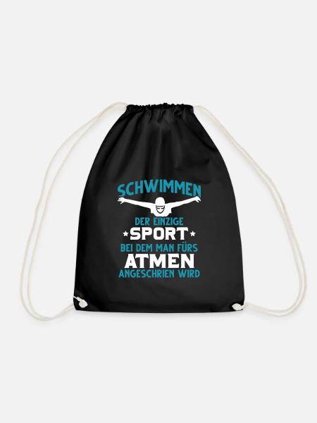 Schwimmer lustiger Spruch Schwimmen Sportler - Turnbeutel - Schwarz