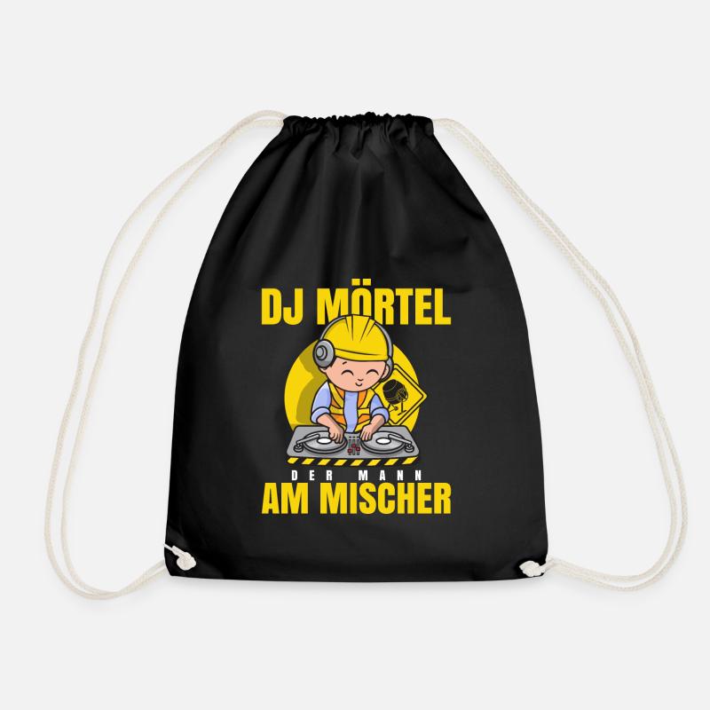 Maurer Bauarbeiter Geschenk DJ Mörtel Baustellen - Turnbeutel - Schwarz