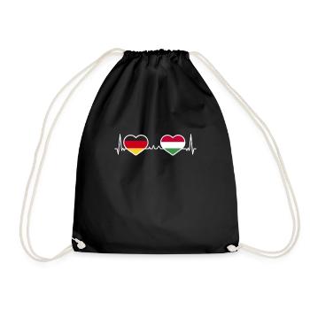 Deutschland Ungarn Herz Liebe Herzlinie - Turnbeutel - Schwarz - Vorne