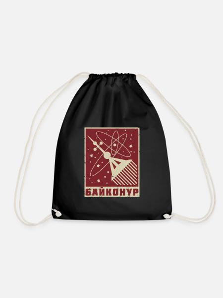 Baikonur Sowjetunion Russland Kommunismus - Turnbeutel - Schwarz