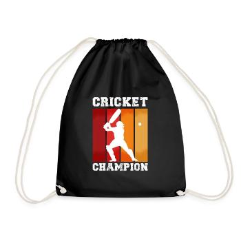 Cricket Champion Sport Cricketspieler Cricketspiel - Turnbeutel - Schwarz - Vorne