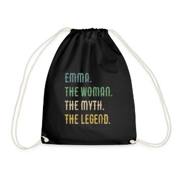 Emma The Woman The Myth The Legend - Turnbeutel - Schwarz - Vorne