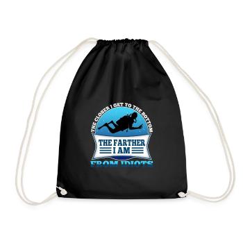 The closer i get to the bottom the farther i am fr - Drawstring Bag - black - Front