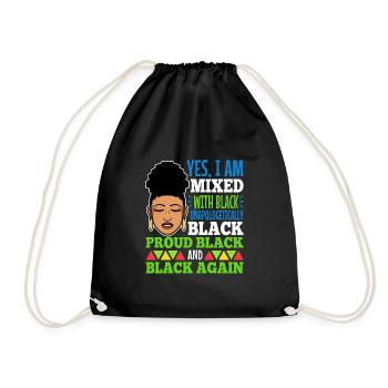 Yes i am mixed with black - Turnbeutel - Schwarz - Vorne