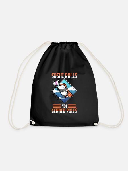 Sushi rolls not gender roles - Turnbeutel - Schwarz
