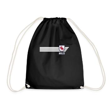Wales Welsh Dragon Patriot Football Jersey - Drawstring Bag - black - Front