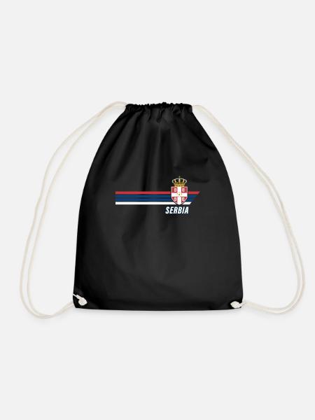 Serbien Srbija Patriotismus Fussball Fan Trikot - Turnbeutel - Schwarz