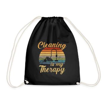Le nettoyage est ma thérapie / Putzen - Sac de sport léger - noir - Devant