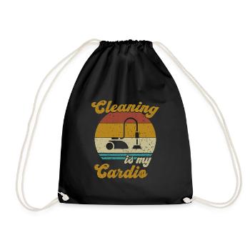 Le nettoyage est mon Cardio / Putzen - Sac de sport léger - noir - Devant