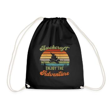 Bushcraft - Enjoy the Adventure / Bushcraft - Drawstring Bag - black - Front