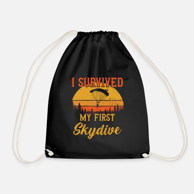 I survived my first Skydive / Skydiving - Drawstring Bag - black