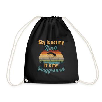 Le ciel n’est pas ma limite / Parachutisme - Sac de sport léger - noir - Devant