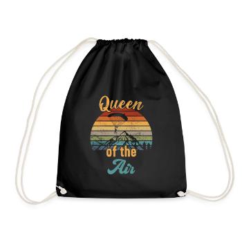 Reine de l’air / Parachutisme - Sac de sport léger - noir - Devant