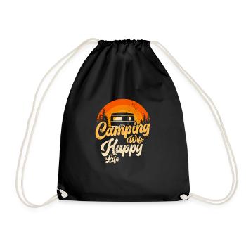 Camping Femme Happy Life Caravane Nature Camper - Sac de sport léger - noir - Devant