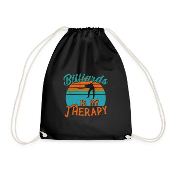 Billiards is my Therapy / Billiard Snooker - Turnbeutel - Schwarz - Vorne