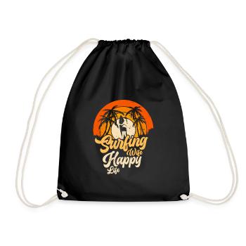 Surf femme Happy Life Wellenreiten Surfen Surfer - Sac de sport léger - noir - Devant