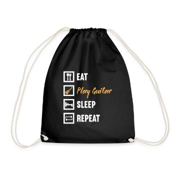 Manger Jouer Guitare Sommeil Répéter / Gitarre - Sac de sport léger - noir - Devant