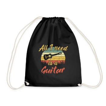 All i need is a Guitar / Gitarre - Turnbeutel - Schwarz - Vorne