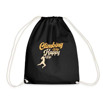 Climbing Climbing Climbers Bouldering Mountaineers - Drawstring Bag - black - Front