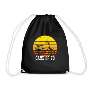 Bonanzarad Bonanza Bike Hipster Birthday 1970 - Drawstring Bag - black - Front