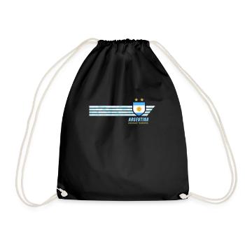 Argentinien Albiceleste Fußball Fan Trikot - Turnbeutel - Schwarz - Vorne