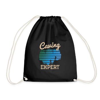 Caving Caving Speleologist Gift - Drawstring Bag - black - Front