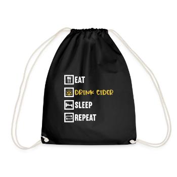 Eat Drink Cider Sleep Repeat / Cider - Drawstring Bag - black - Front