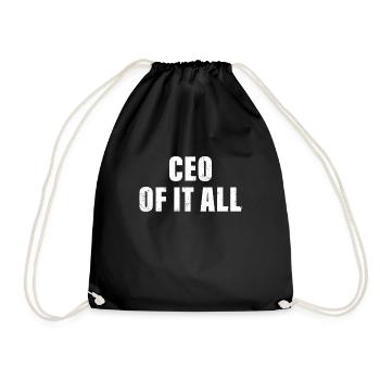 Ceo Of It All Chef Boss Braggart Irony Mama Papa - Drawstring Bag - black - Front