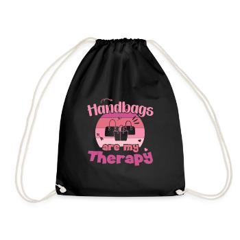 Handbags are my Therapy / Handbag Shopping - Drawstring Bag - black - Front