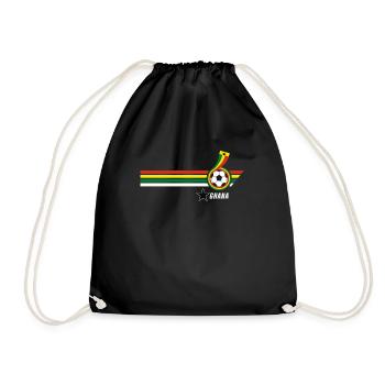 Ghana Black Stars Ghanaisch Fussball Fan Trikot - Turnbeutel - Schwarz - Vorne