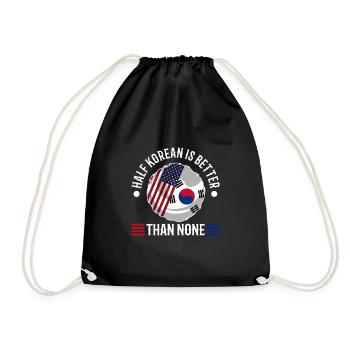 Half Korean is better than none - Drawstring Bag - black - Front