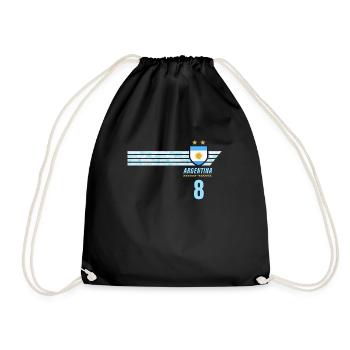 Argentinien Albiceleste Fußball Fan Trikot - Turnbeutel - Schwarz - Vorne