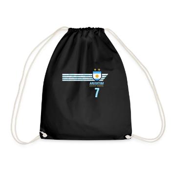 Argentinien Albiceleste Fußball Fan Trikot - Turnbeutel - Schwarz - Vorne