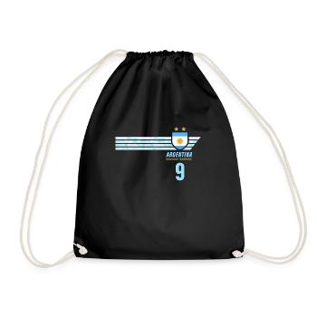 Argentinien Albiceleste Fußball Fan Trikot - Turnbeutel - Schwarz - Vorne