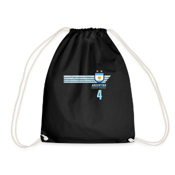 Argentinien Albiceleste Fußball Fan Trikot - Turnbeutel - Schwarz - Vorne