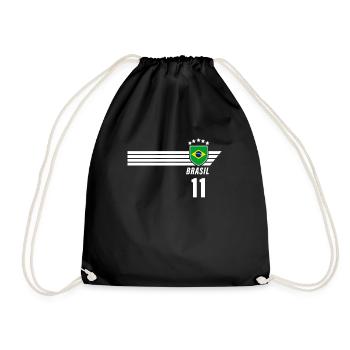Brésil Maillot de fan de football brésilien Seleção - Sac de sport léger - noir - Devant