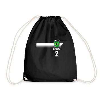 Brésil Maillot de fan de football brésilien Seleção - Sac de sport léger - noir - Devant