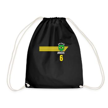 Brésil Maillot de fan de football brésilien Seleção - Sac de sport léger - noir - Devant
