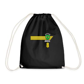Brésil Maillot de fan de football brésilien Seleção - Sac de sport léger - noir - Devant