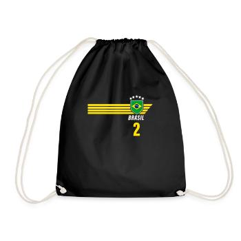 Brésil Maillot de fan de football brésilien Seleção - Sac de sport léger - noir - Devant