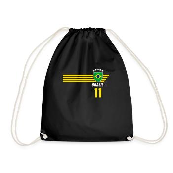 Brésil Maillot de fan de football brésilien Seleção - Sac de sport léger - noir - Devant
